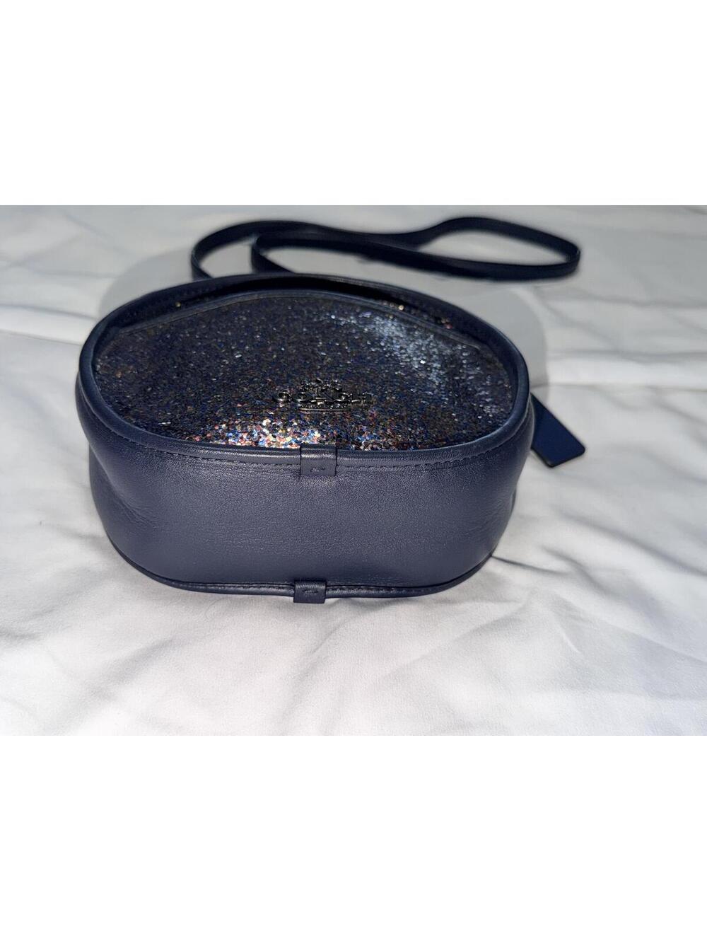 Coach Canteen Bag Limited Edition Navy Leather Glitter - Picture 3 of 7